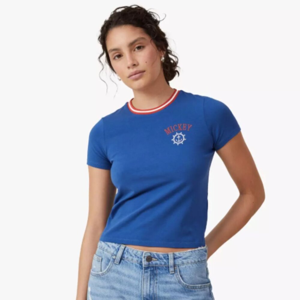 Disney Cotton On Captain Mickey Mouse Blue Red Short Sleeve Tee extra large XL
